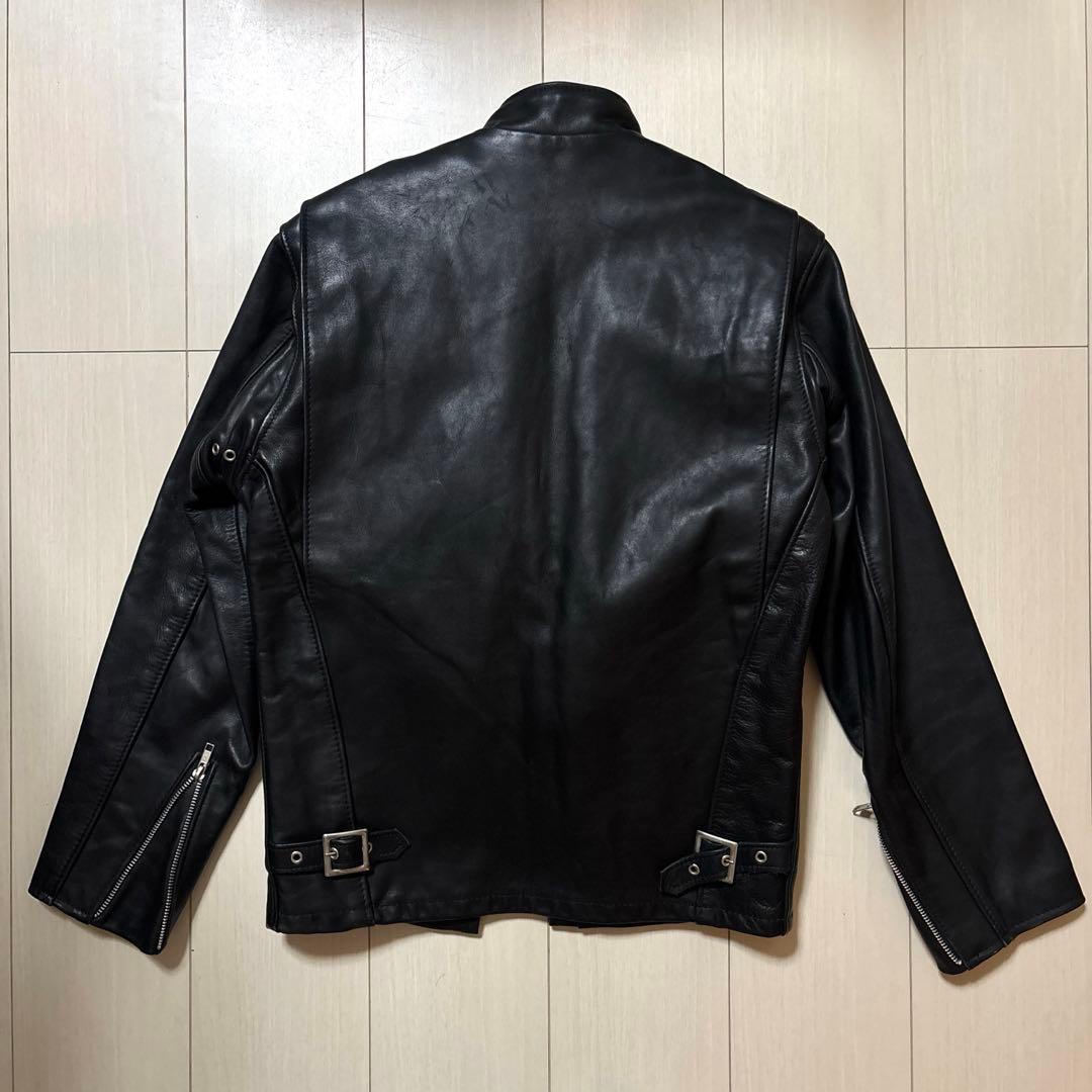 美品 SCHOOT ボアライナー付き レザー シングルライダース ブラック 34