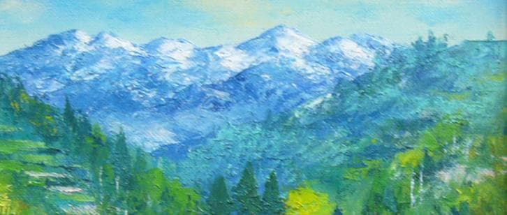 絵画 油絵 森　武 肉筆油絵 乗鞍岳 遠望