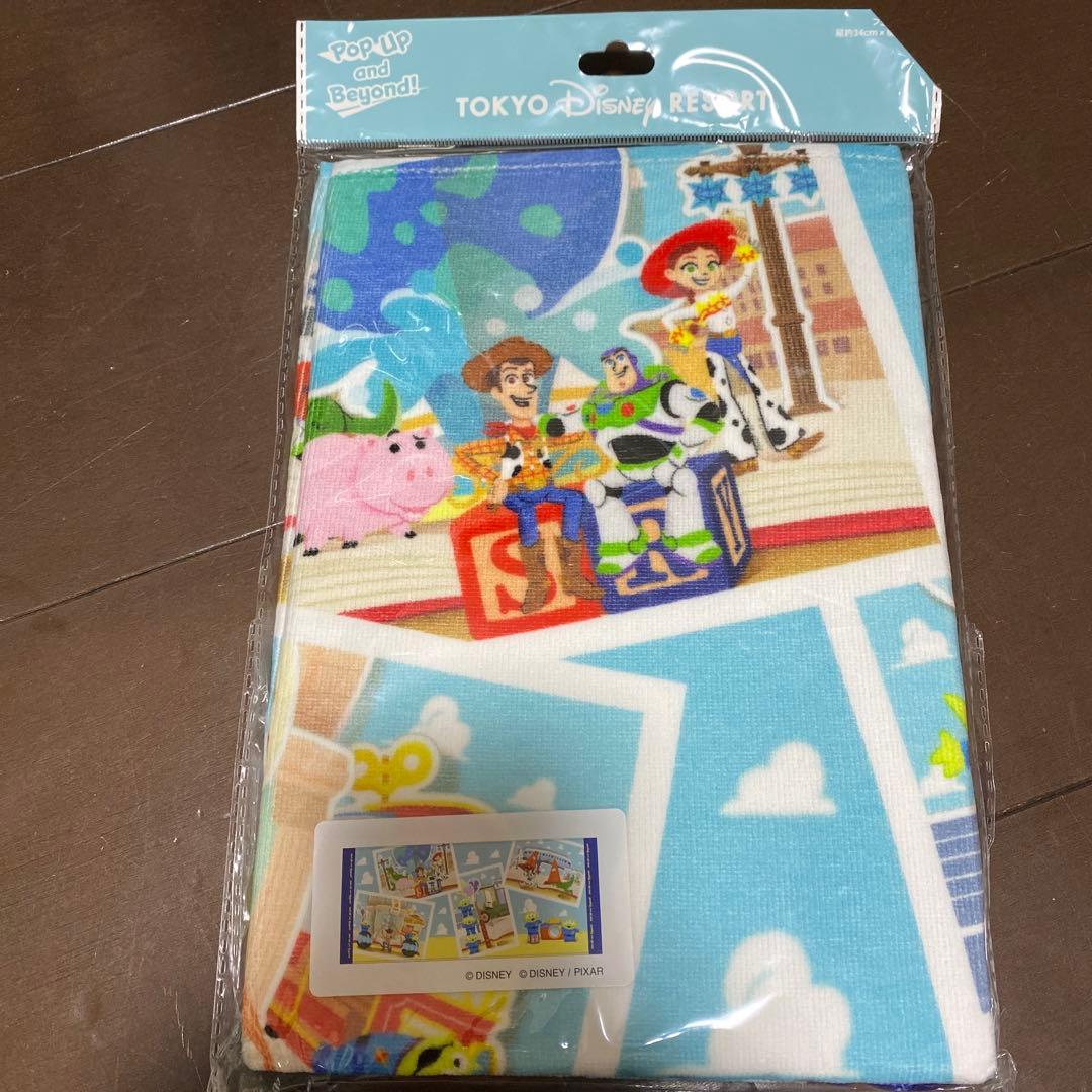 トイストーリー　タオル　ジップケース　ポストカード
