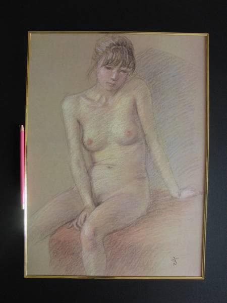 高塚省吾、裸婦、希少限定大判額装用画集より、新品額装付、美品