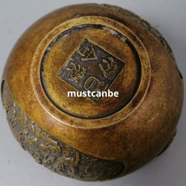 銅器 牡丹花透かし彫り蓋龍鳳呈祥香炉 暖手炉 香道具 工芸品 置物