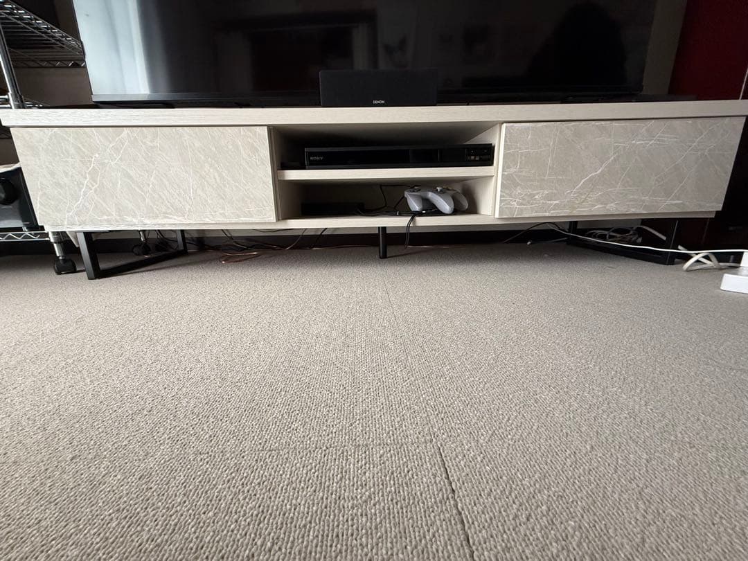 ニトリ　ホワイト　大理石調　テレビボード　テレビ台　幅160cm