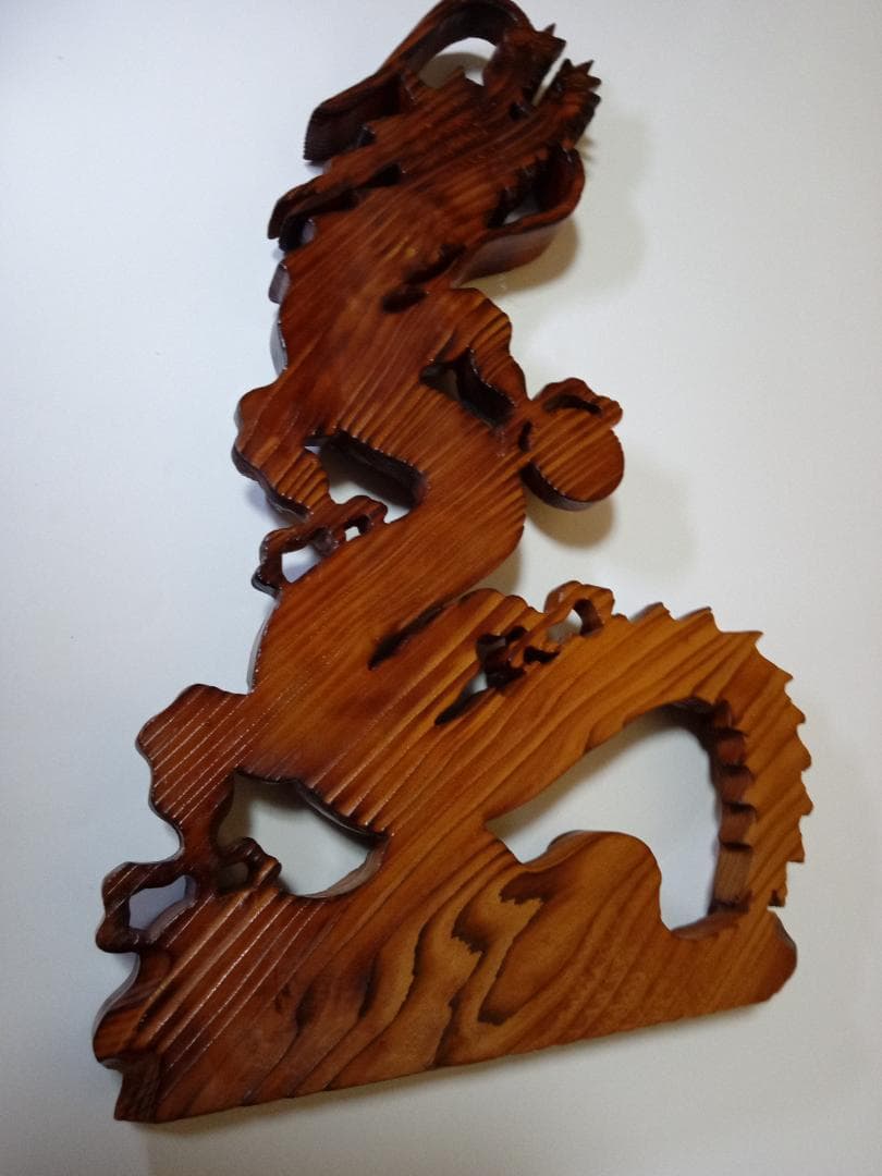 銘木屋久杉　祥瑞　昇龍木彫工芸