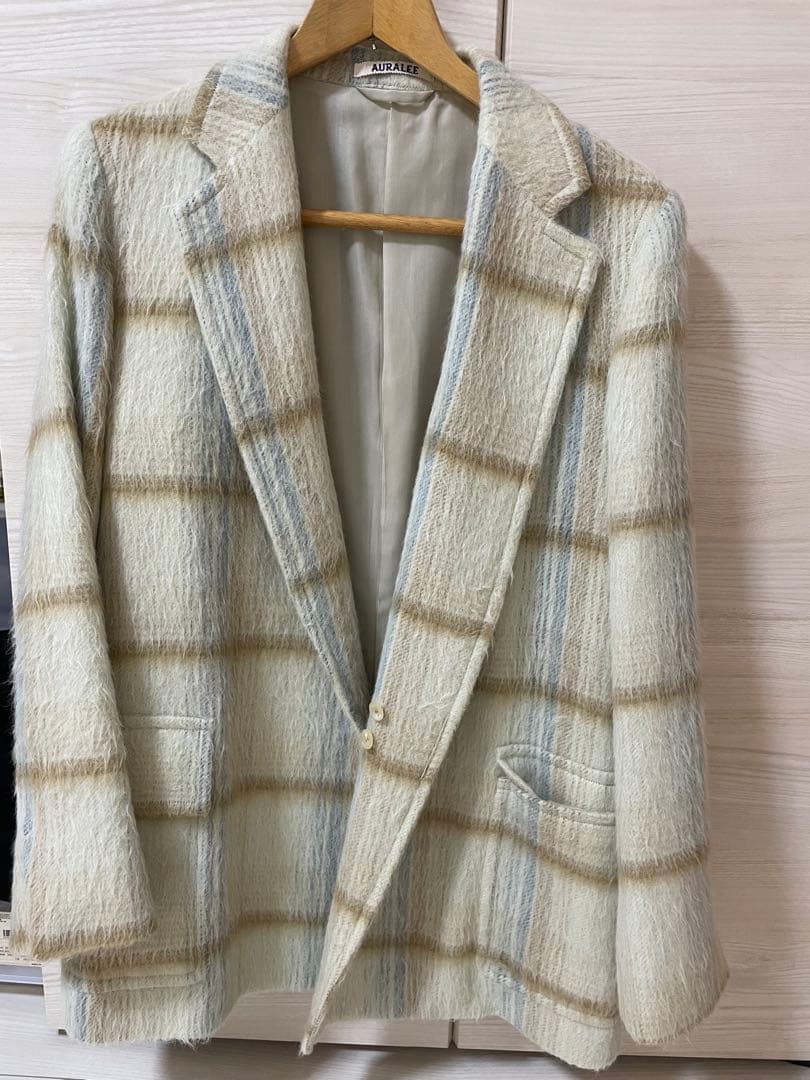 ⭐︎限定特価⭐︎AURALEE アルパカシャギーチェックコート　アウター　オーラリー