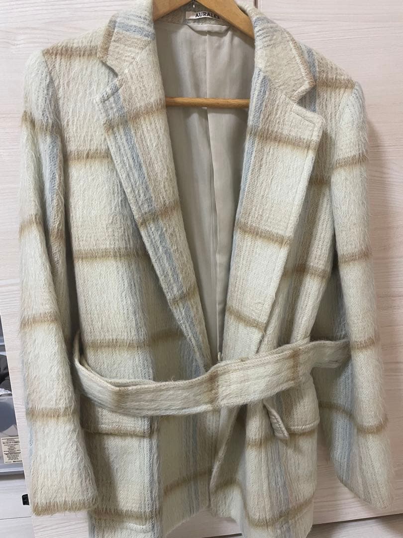⭐︎限定特価⭐︎AURALEE アルパカシャギーチェックコート　アウター　オーラリー