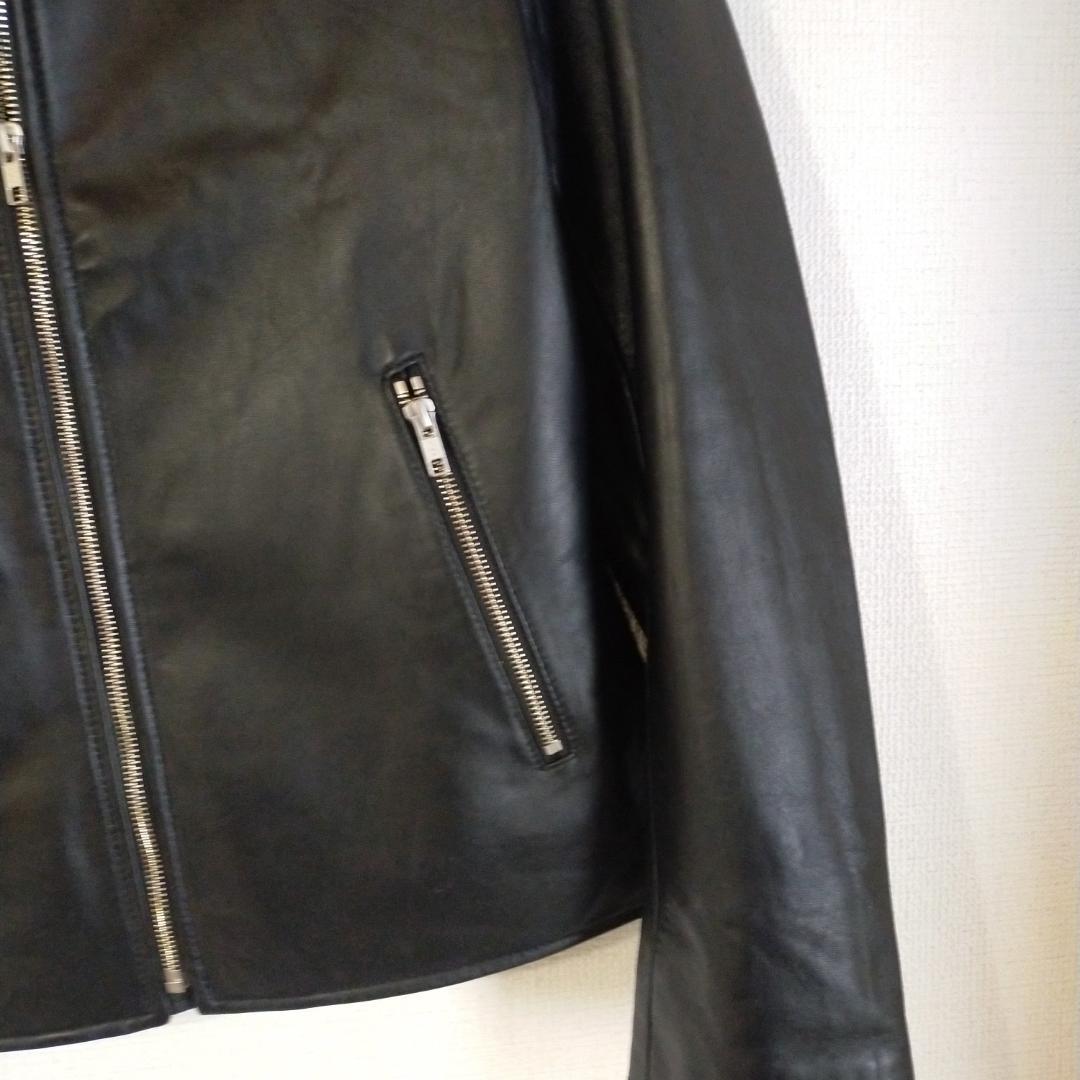 美品　アーバンリサーチ　レザー　シングルライダース　ジャケット　L　黒