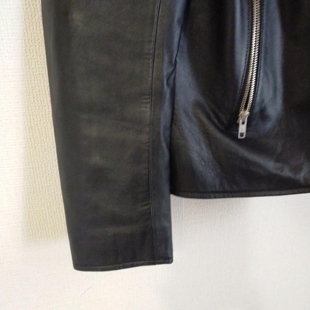 美品　アーバンリサーチ　レザー　シングルライダース　ジャケット　L　黒