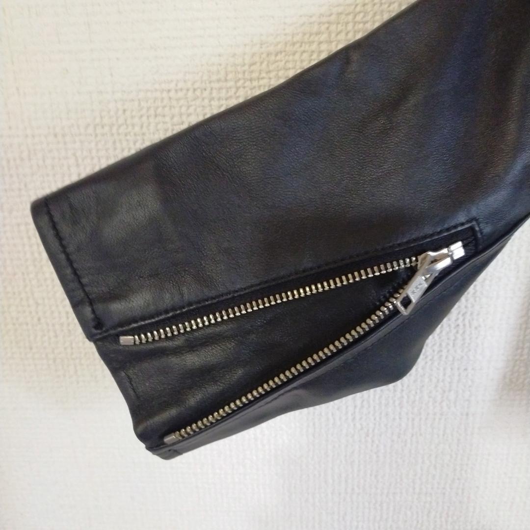 美品　アーバンリサーチ　レザー　シングルライダース　ジャケット　L　黒
