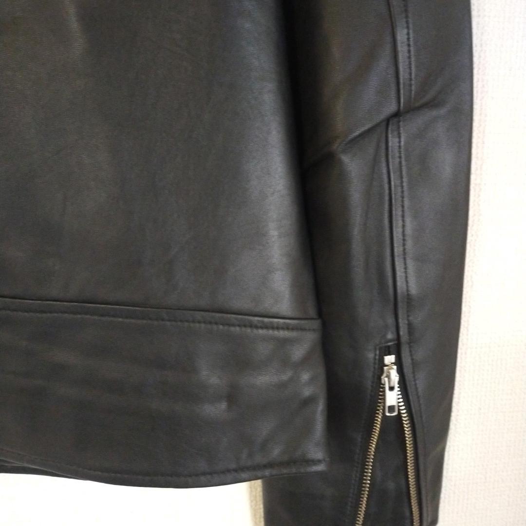 美品　アーバンリサーチ　レザー　シングルライダース　ジャケット　L　黒