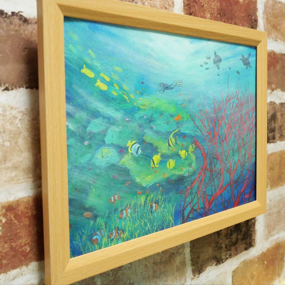 油絵 絵画 【海中風景】