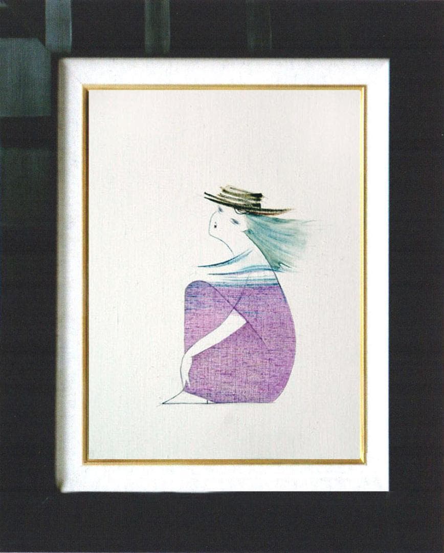 油絵 菅家令子 絵 絵画 インテリア 額付(銀) F4-080414 人物 女性