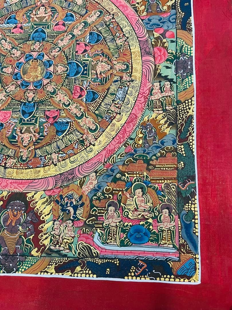 SALE【手描き肉筆画 チベット密教 一点物 新品 】タンカ 曼荼羅 a4