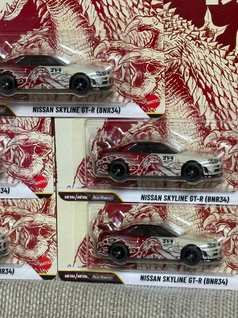 5台セット ゴジラ GT-R BNR34 ホットウィール ポップカルチャー