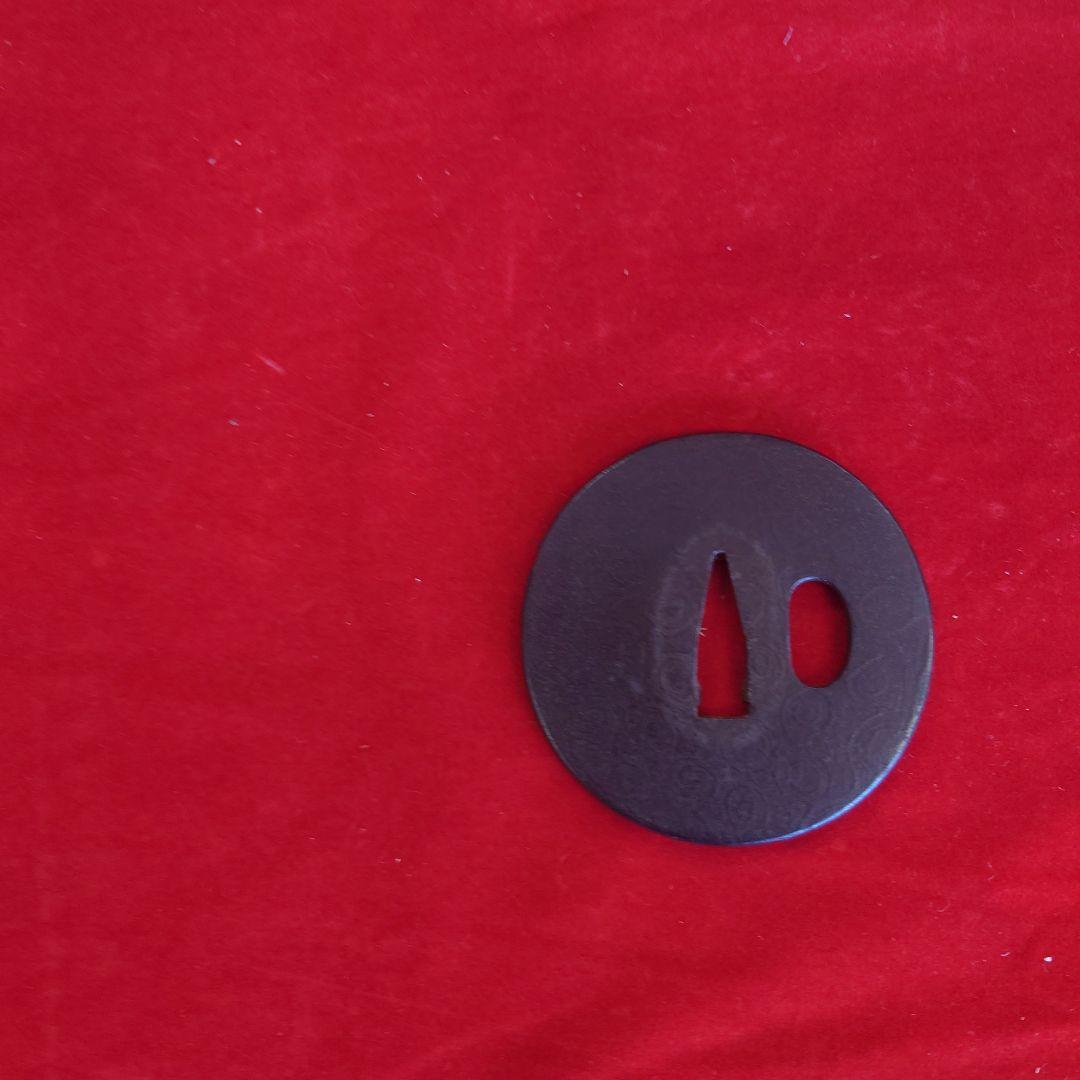 廣重銘時代鉄製 鍔(つば) 金色装飾付き NO 02