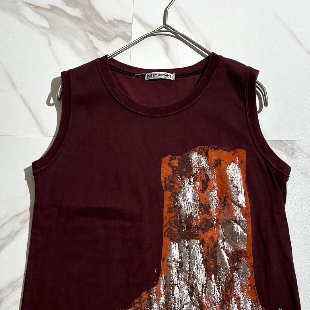 入手困難✨ イッセイミヤケ ノースリーブ タンクトップ プリント メンズ