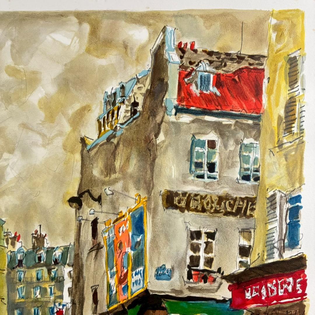 ⭐︎版画のみ⭐︎児玉幸雄「ムフタール通り」リトグラフ 直筆サイン有 額縁入 フランス