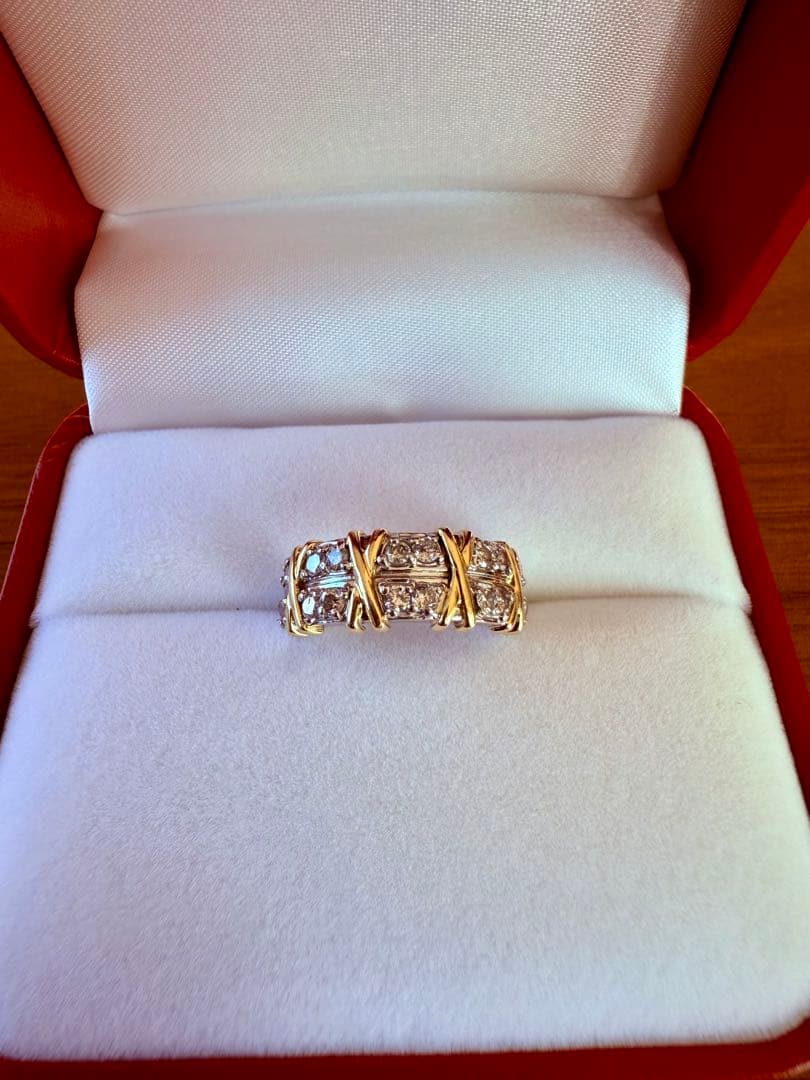 専用　ゴージャス　ダイヤモンド　pt900 プラチナ　k18 リング　13.5号