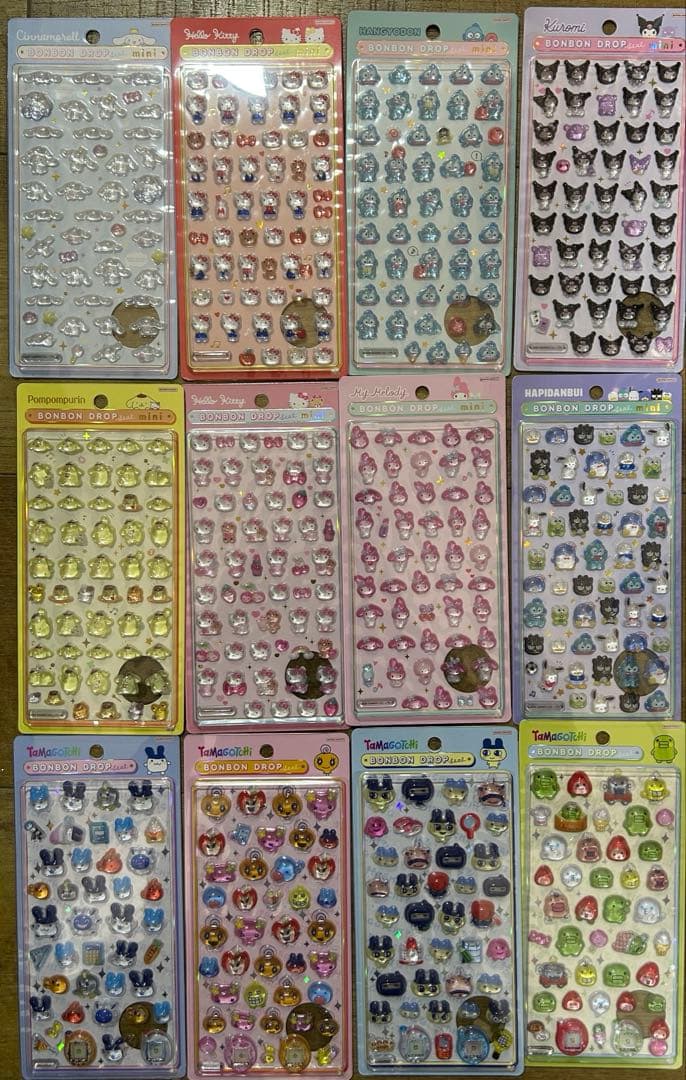 『正規品』たまごっちボンボンドロップシール　サンリオミニドロップ全種12枚セット