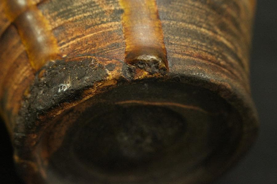 中国美術 緑釉 纏枝蓮花貼 三耳 壷 台付(A890)