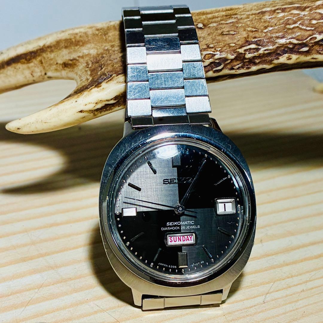 1966年製造セイコー マチック2トーン黒文字盤￼自動巻きレア美品動作良好