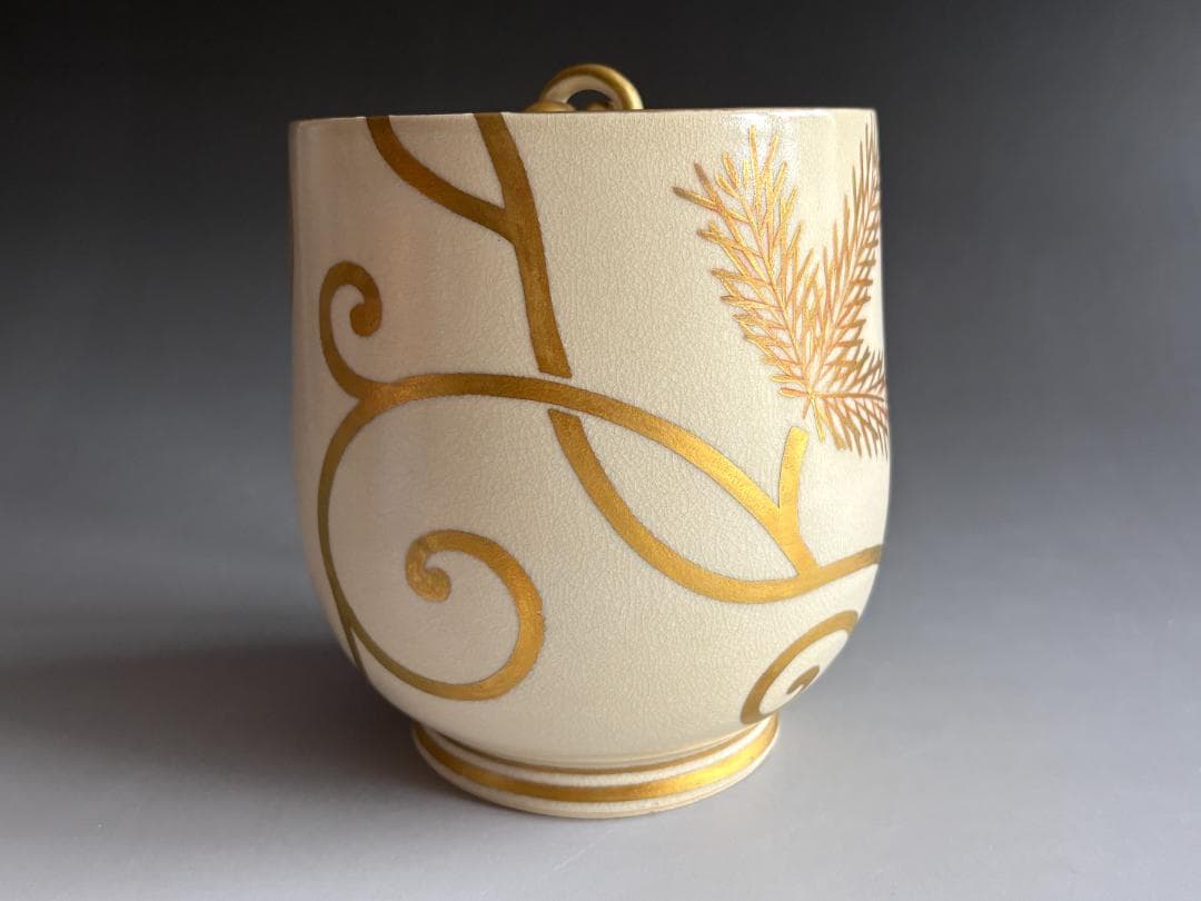 清閑寺釜　杉田祥平　色絵仁清松唐草画　水指　茶道具