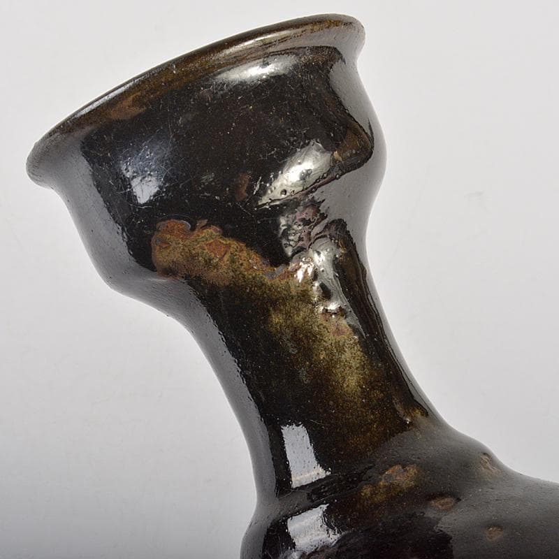朝鮮美術　李朝　黒高麗　碗口瓶　C　R7411