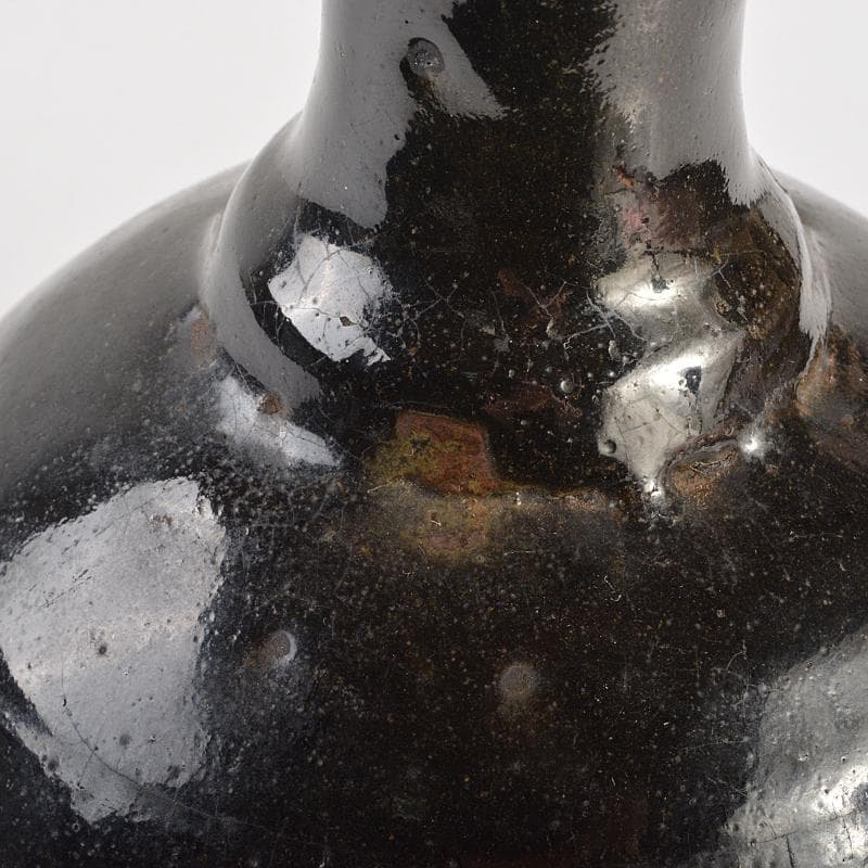 朝鮮美術　李朝　黒高麗　碗口瓶　C　R7411