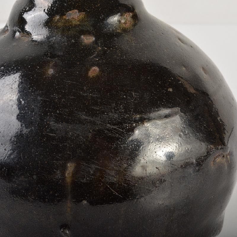 朝鮮美術　李朝　黒高麗　碗口瓶　C　R7411