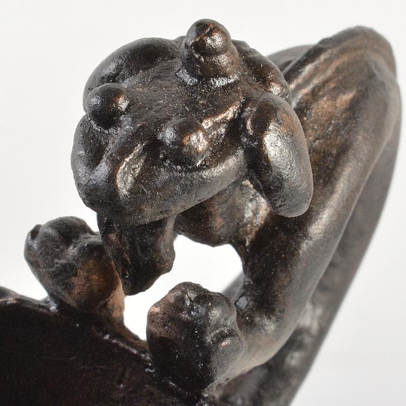 中国　古銅　雷文　神獣持ち手　匜　爵杯　C　5920