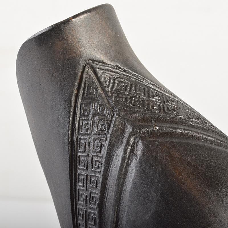 中国　古銅　雷文　神獣持ち手　匜　爵杯　C　5920