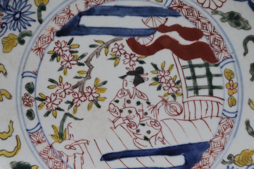 中国　明時代　五彩盤　特注品　天啓年製　送料込み0509