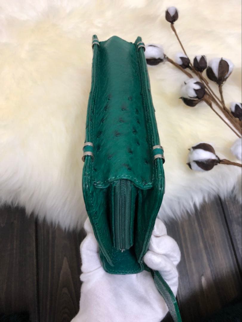 日本製 JRA認定 オーストリッチ公文バッグ 緑