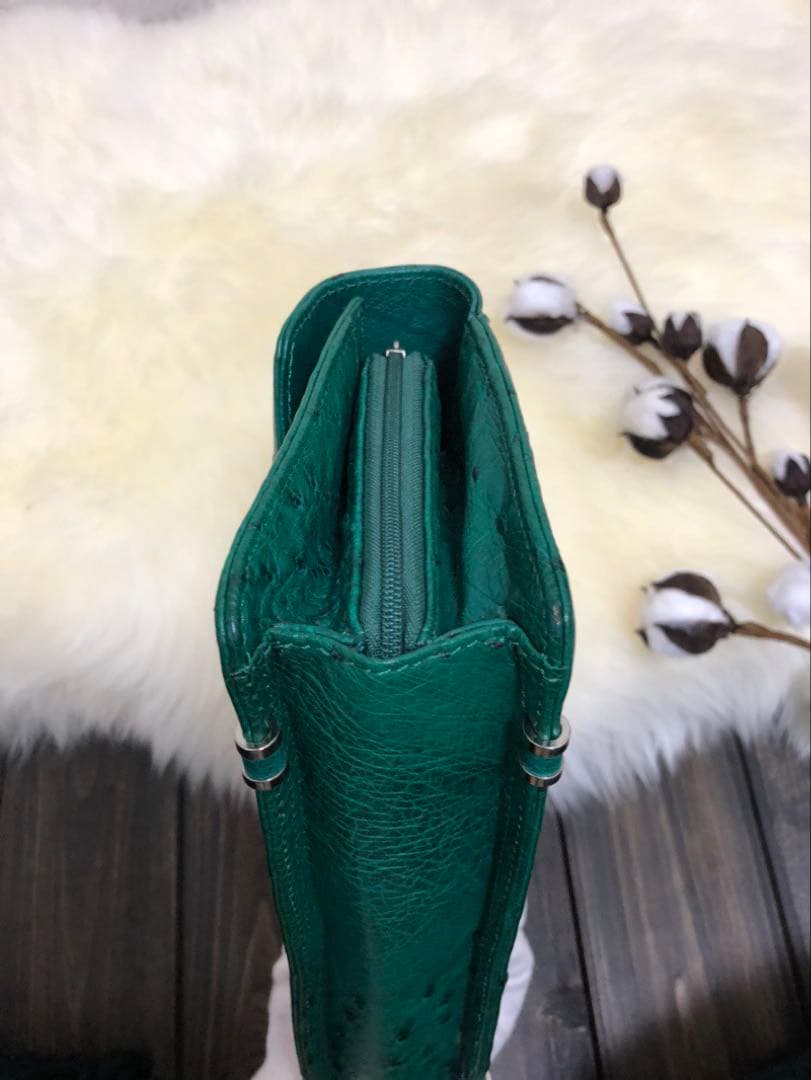 日本製 JRA認定 オーストリッチ公文バッグ 緑