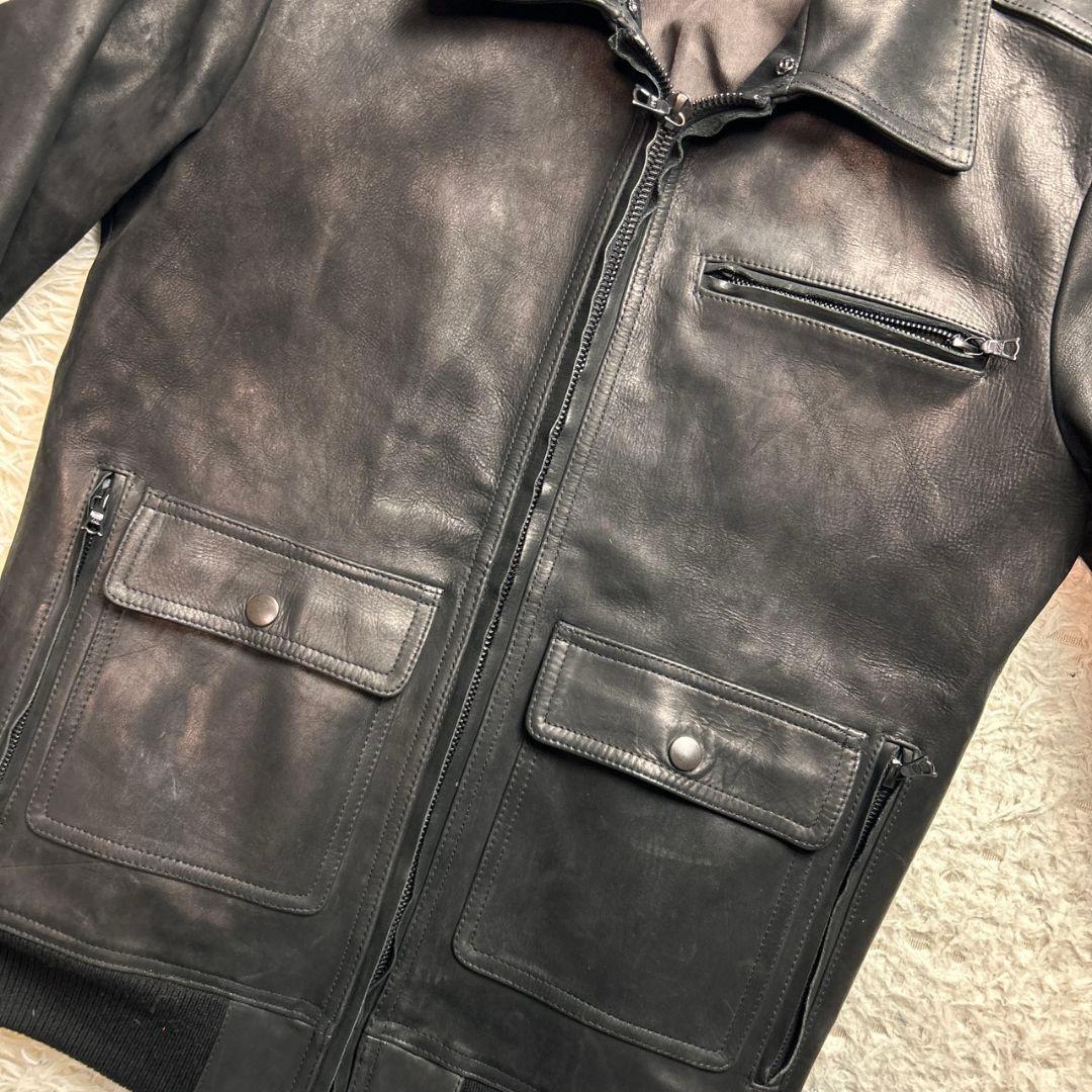 希少！Edition riri ジップ レザー トリズラー ジャケット ブラック