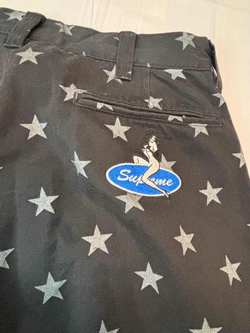 Supreme Chino Pant 星柄 チノパン 黒