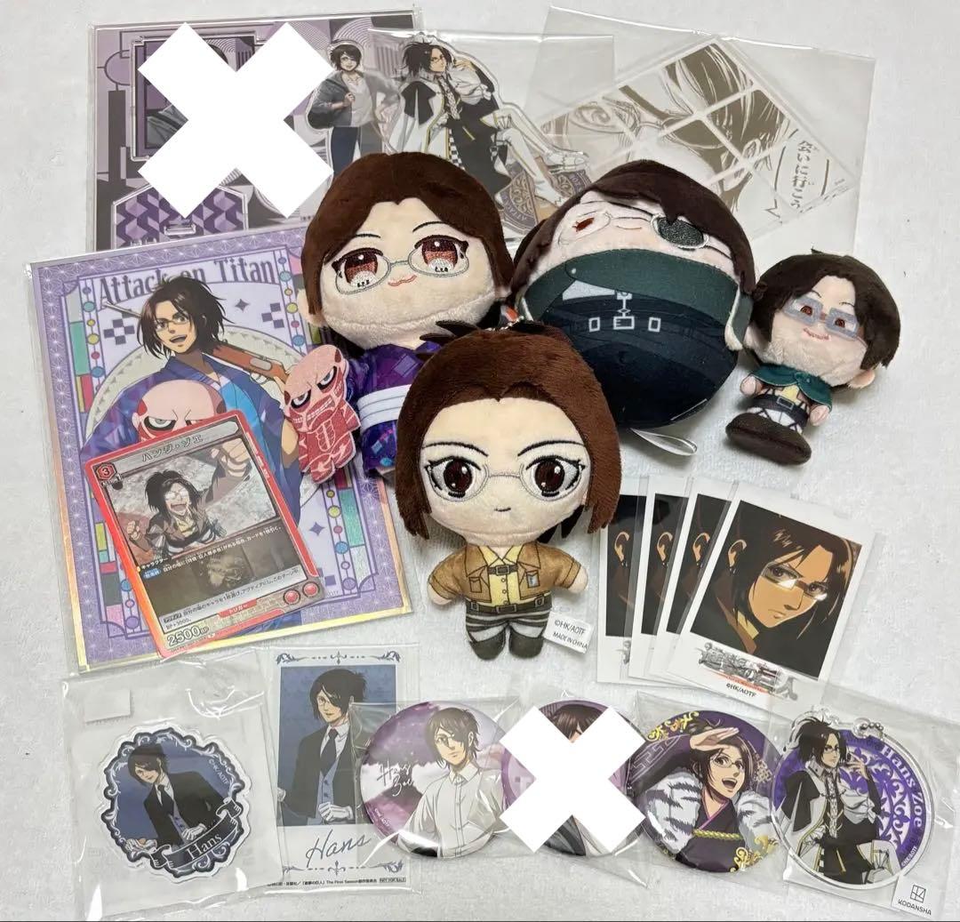 進撃の巨人 ハンジ アクリルスタンド ぬいぐるみ 缶バッジ まとめ売り