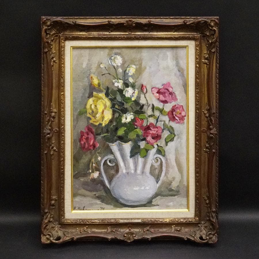 ナワシナ・クランジェフスカヤ『白い花瓶のばら』 8号 静物画 油彩 油絵 絵画