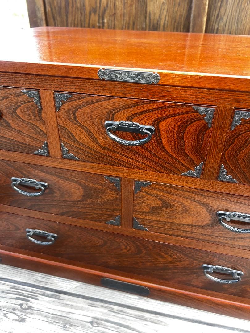 43 ケヤキ作り 桐材 民芸家具 小箪笥 定価80000円