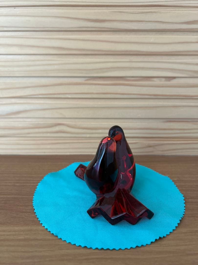 バカラ　ハトつがい　ワインレッド