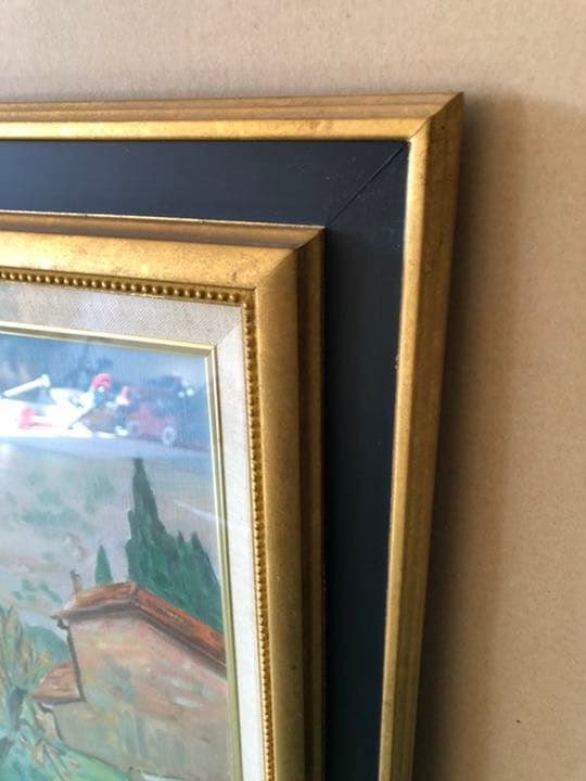 F10 額縁 額 絵画 油絵 絵 ブラック アンティーク ゴールド