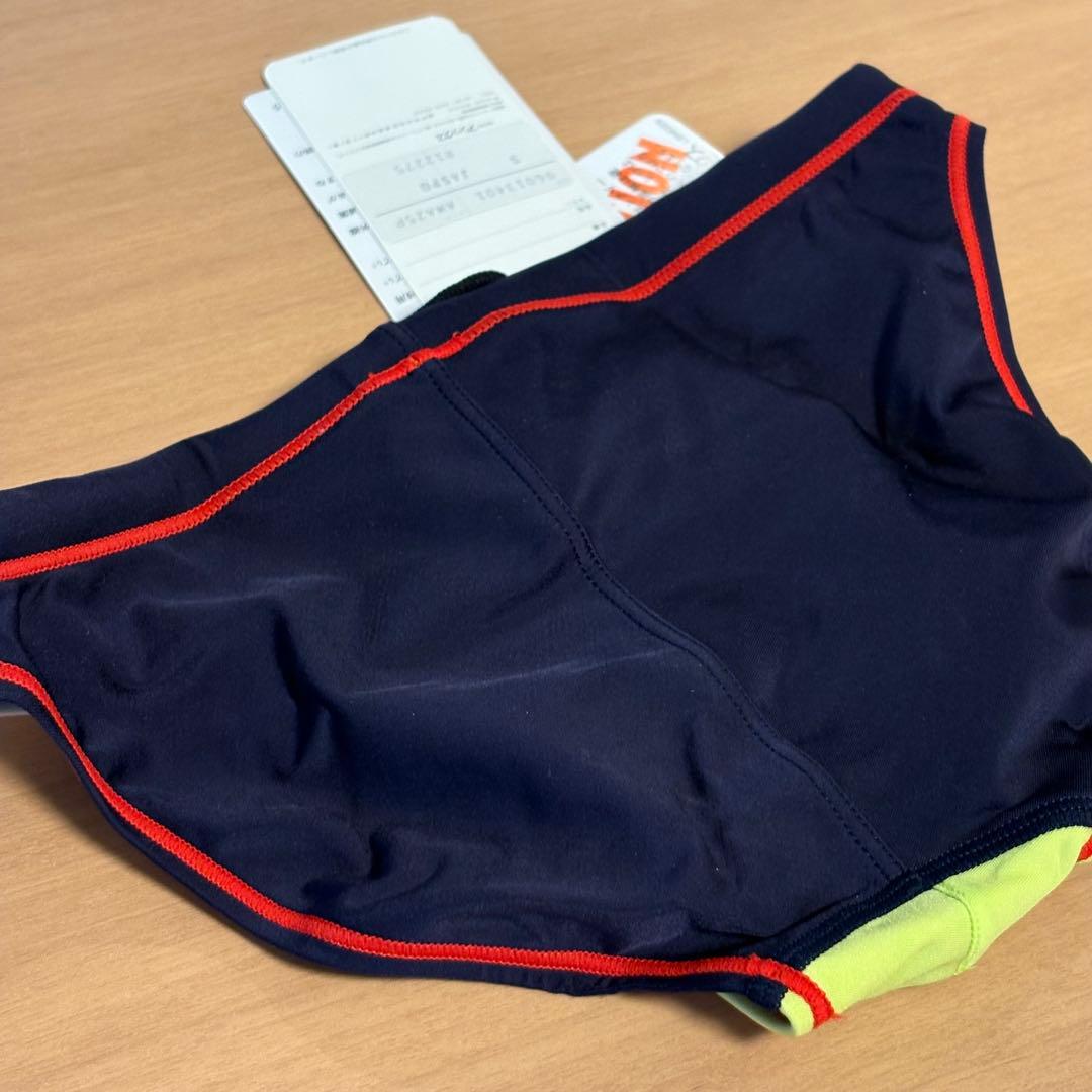 【新品】asics AMA25P P2 競パン 蛍光黄/赤ステッチ 競泳水着