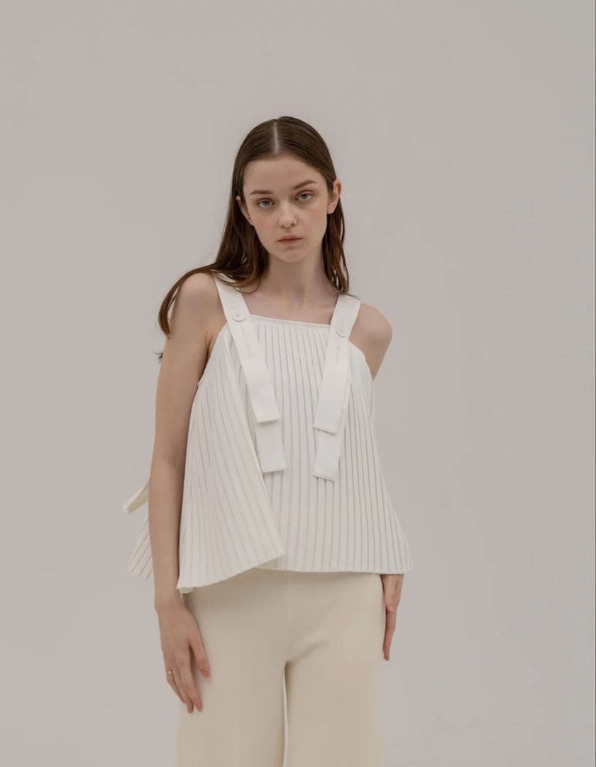 トップス UNOF PLEATS TANK TOP