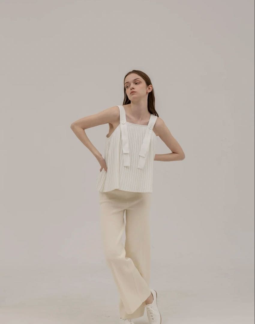 トップス UNOF PLEATS TANK TOP