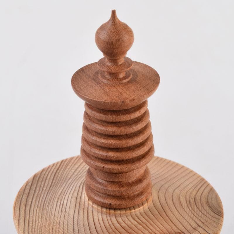 仏教美術　木彫　東大寺古材　百萬塔　在銘　共箱　V　8776