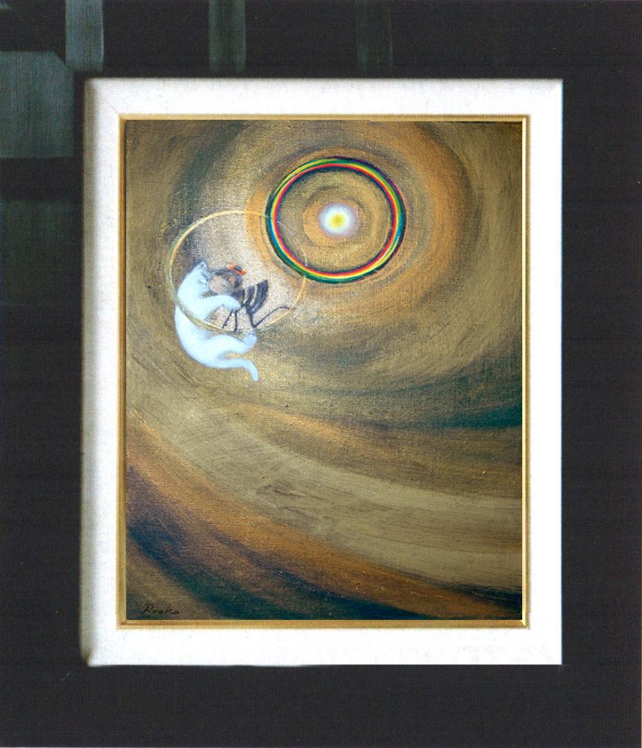 油絵 菅家令子 絵 絵画 インテリア F4-030119 祈り 子猫子犬と女の子