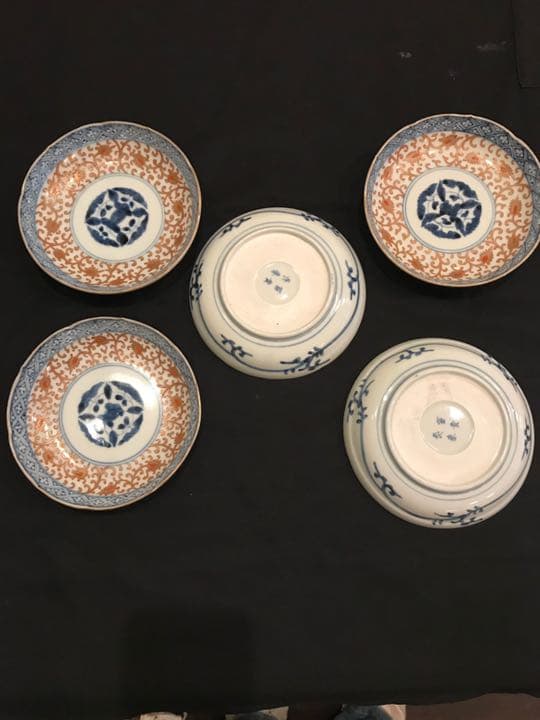 古伊万里金襴手皿　５枚　A