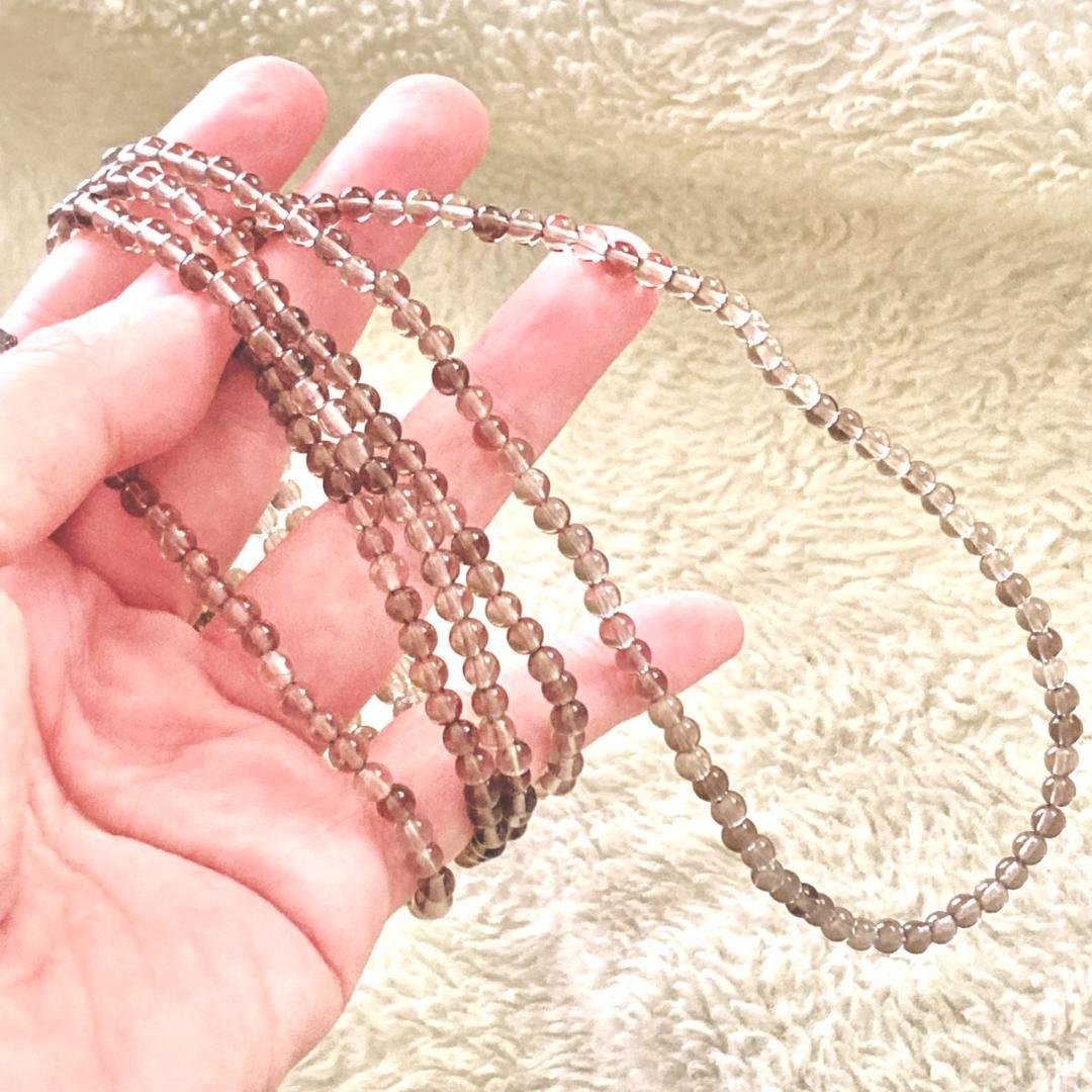 【いろいろアレンジ】スモーキークォーツの天然石ロングネックレス