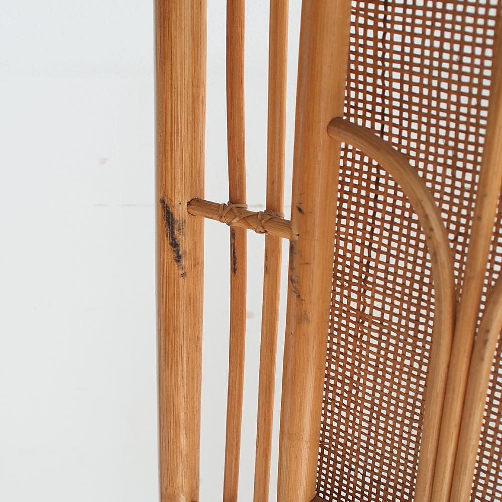 70's ビンテージ ラタンのパーティション 4枚組 レトロ ZR23772