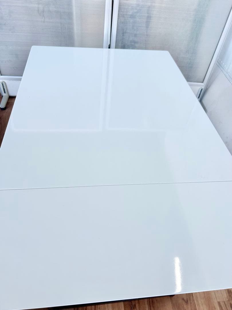 K.ダイニングテーブル　机　折りたたみ　白　ホワイト　黒