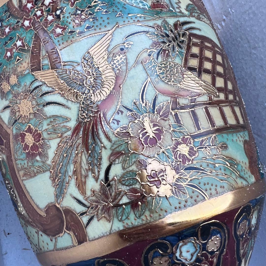 薩摩焼 花瓶 飾り壺 オブジェ 置物 花入 花器 木箱 高級陶芸 古民家 古道具